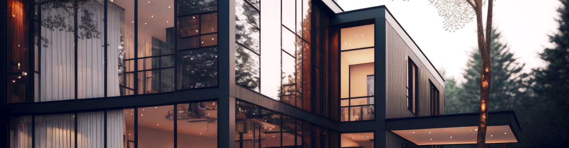 Cozy glass house with contemporary exterior house Cozy glass house with contemporary exterior house